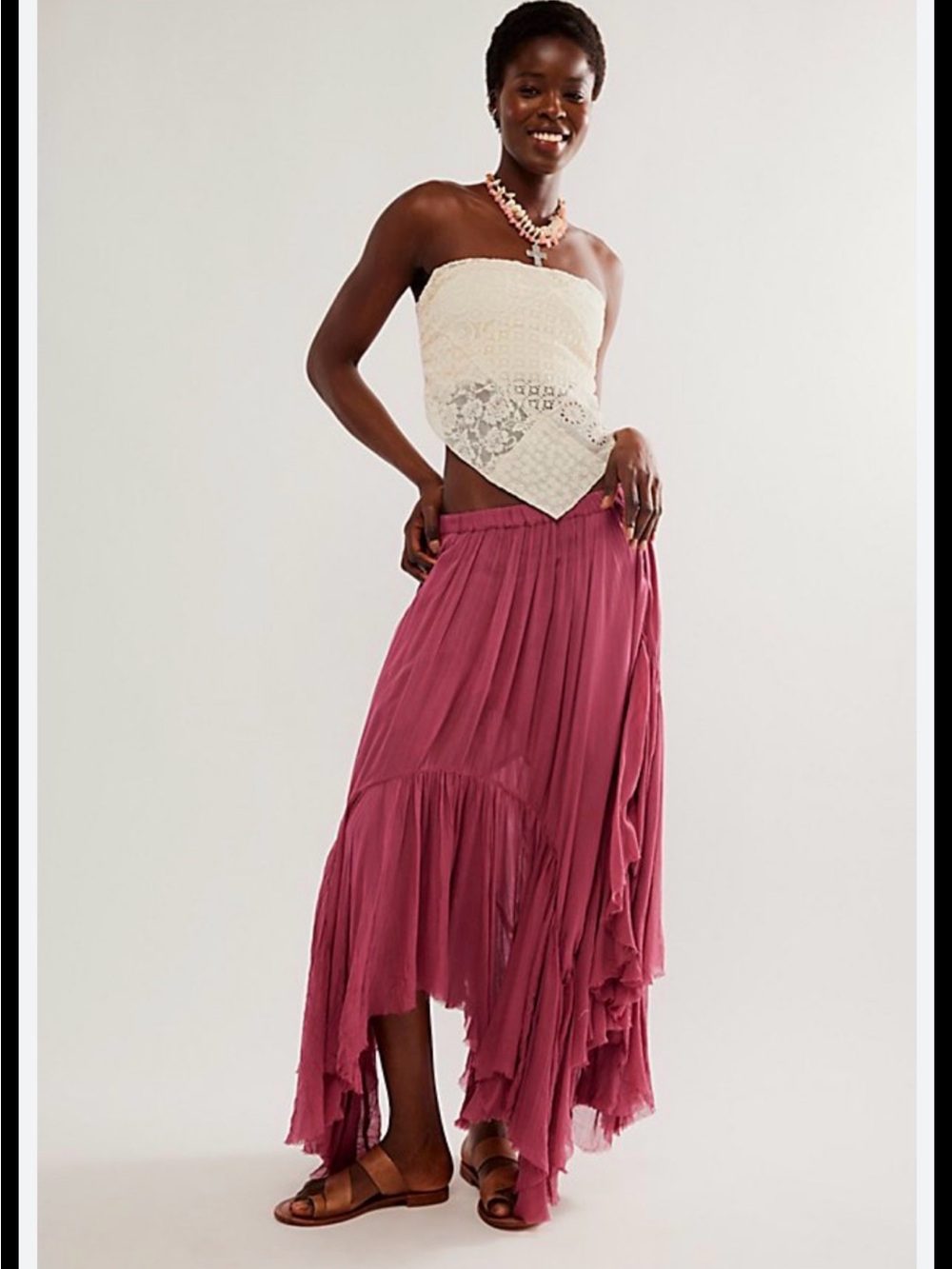 ISO FREE PEOPLE CLOVER SKIRT RED - Picture 4 of 5